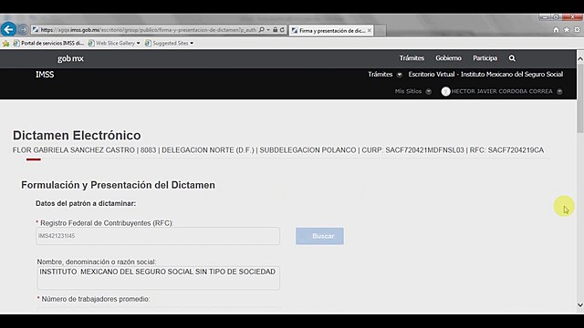 Presentación de Dictamen por Internet