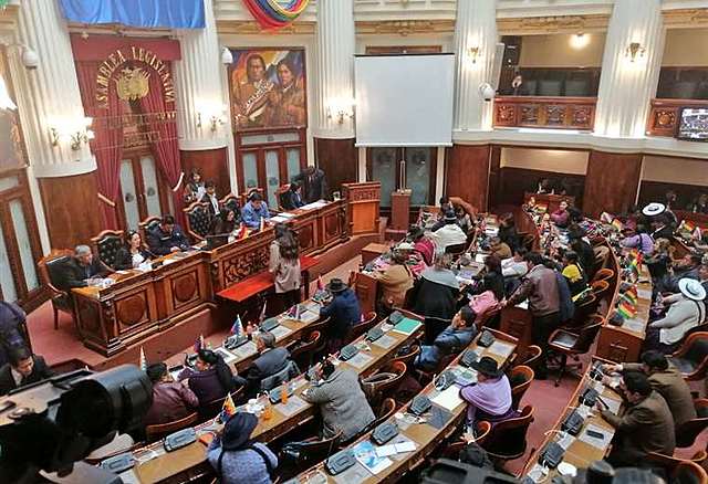 En bochonorsa sesión legisladores aprueban las renuncias de Evo Morales y Álvaro García Linera