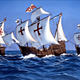 Los tres barcos de colon durante el primer viaje 1592 (1)