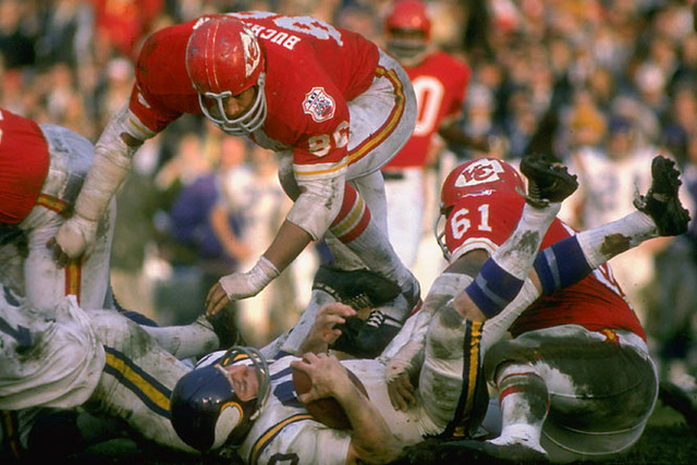 Super Bowl IV: The Kansas City Chiefs beat the heavily favored Minnesota Vikings 23–7.