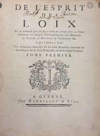 Montesquieu published On the Spirit of Laws