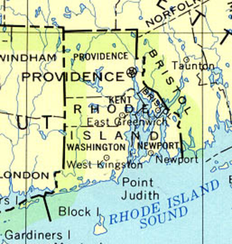 Rhode Island founded by Roger Williams