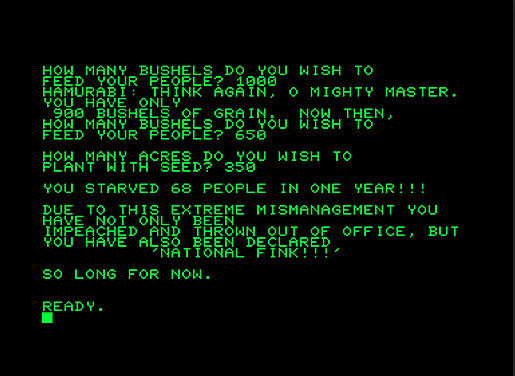 Первая версия игры на языке Фокал