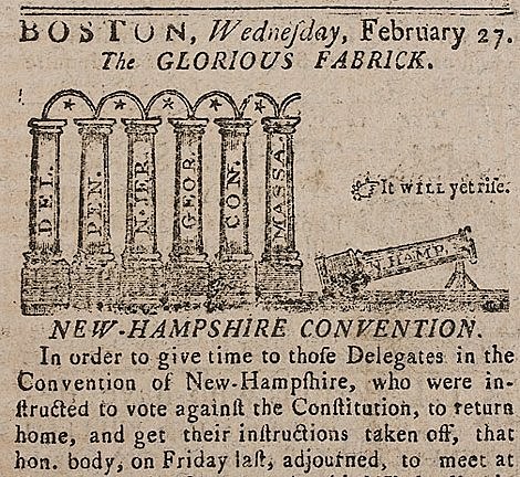 New Hampshire  ratifies Constitution