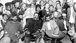 Zapata y Villa en la silla presidencial