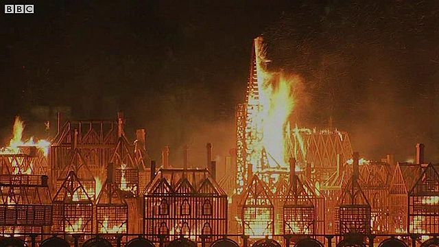 The beginning of a fire in London.