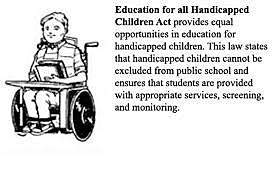 The Education for All Handicapped Children  Act -(EHA) PL94-142
