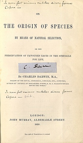 Charles Darwin "On the Origin of Species" publication