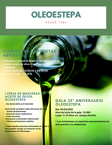 Publicación del cartel de actividades por el 35º aniversario Oleoestepa