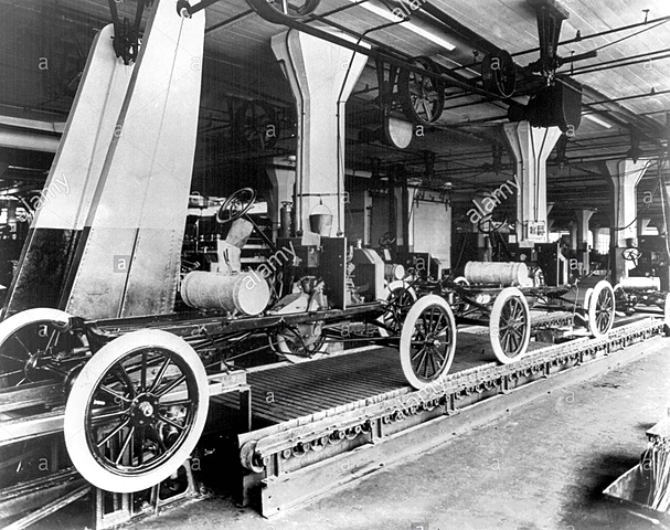 Cadena de montaje del modelo Ford T.