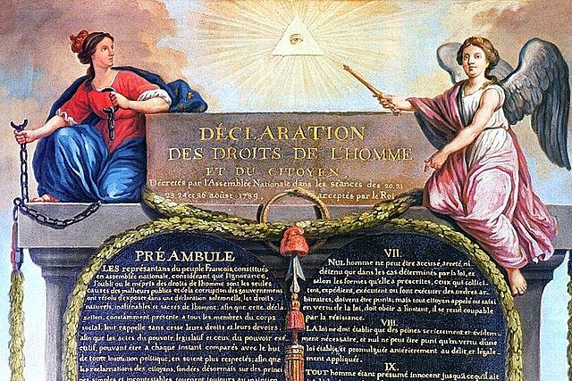 Representación de la Declaración de los Derechos del Hombre de 1789.