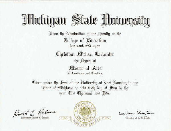 Master of Arts Graduation