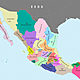 Mapa político de méxico a color (nombres de estados y capitales)