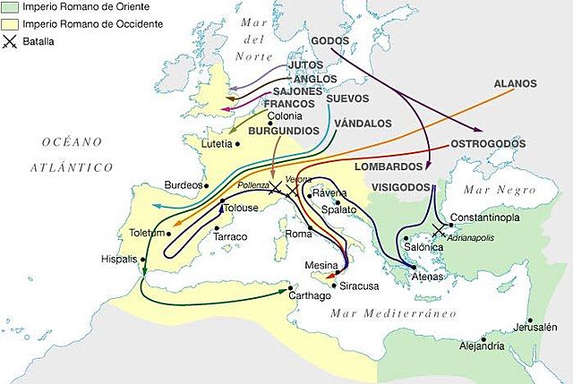 Entrada de los pueblos germánicos en la Península: suevos, vándalos y alanos