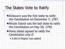 Dec 7th of '87 - Delaware fist state to approve Constitution