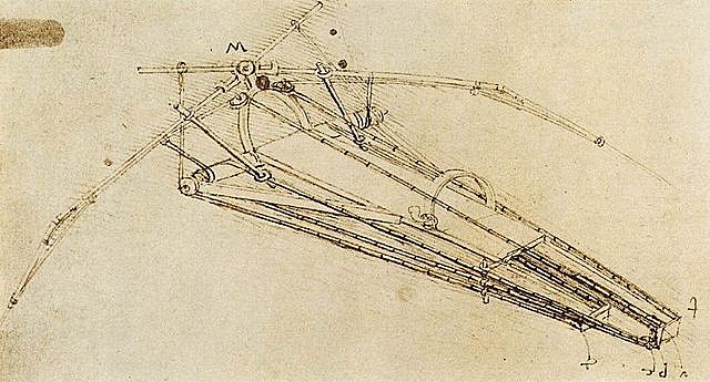 Da Vinci starts to design planes