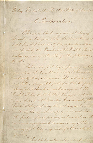 Emancipation proclamation signed