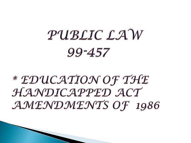 Public Law 99-457