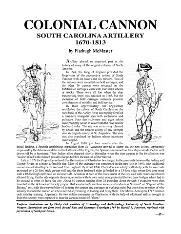 1670 Colonial Cannon: South Carolina Artillery 1670-1813
