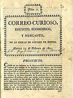 Se publica el Correo Curioso, Económico y Mercantil en Santa Fe