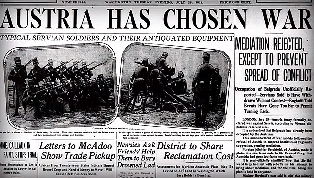 Austro-Hungría declara la guerra a Serbia