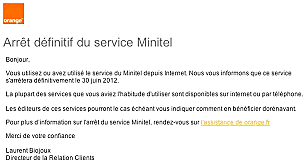 Arrêt du Minitel