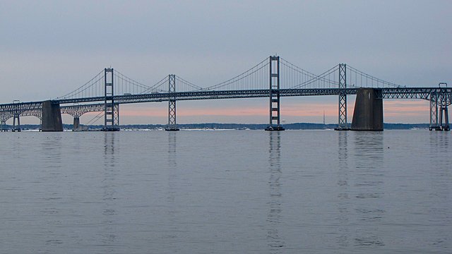 Chesapeake Bay Bridge is built and connects the western and eastern coast of Maryland