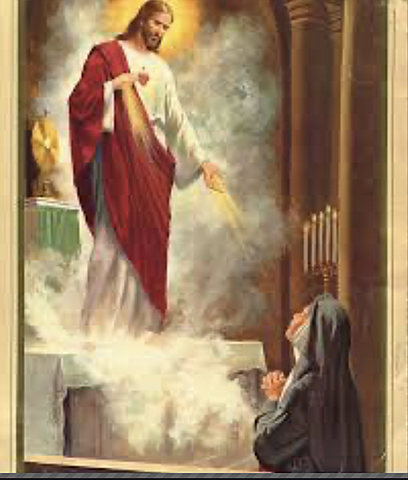 Margaret had visions of Jesus and his sacred heart