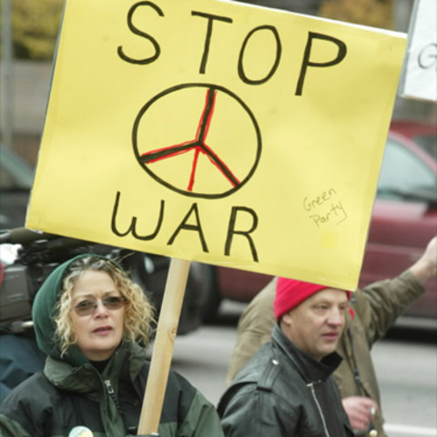 massive anti-war demonstrations