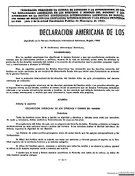 LA DECLARACIÓN AMERICANA DE LOS DERECHOS Y DEBERES DEL HOMBRE