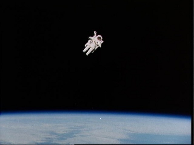 First untethered space walk.