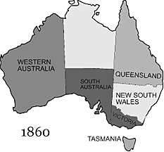 Australia created colony boundaries