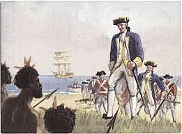 Captain James Cook Takes Land