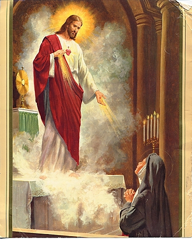 Saint Margaret Mary Alacoque vision of Jesus