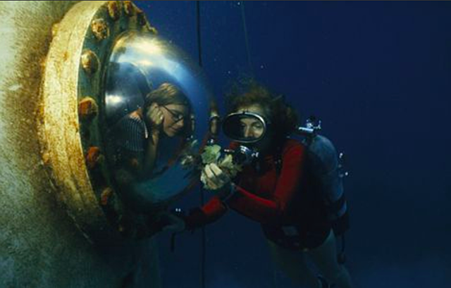 Sylvia Earle with Algae