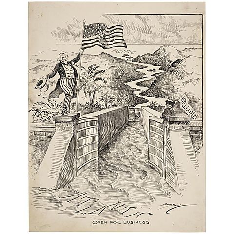 The Panama Canal opens for business.