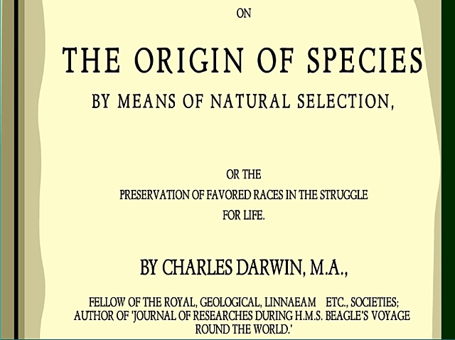 Published book "Origin of Species by means of Natural Selection"