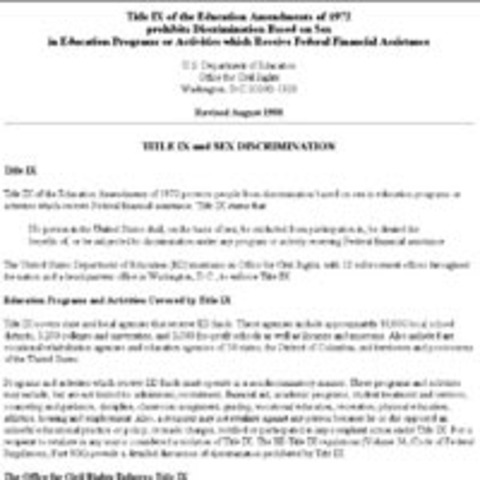 Title IX of the Education Amendments Act