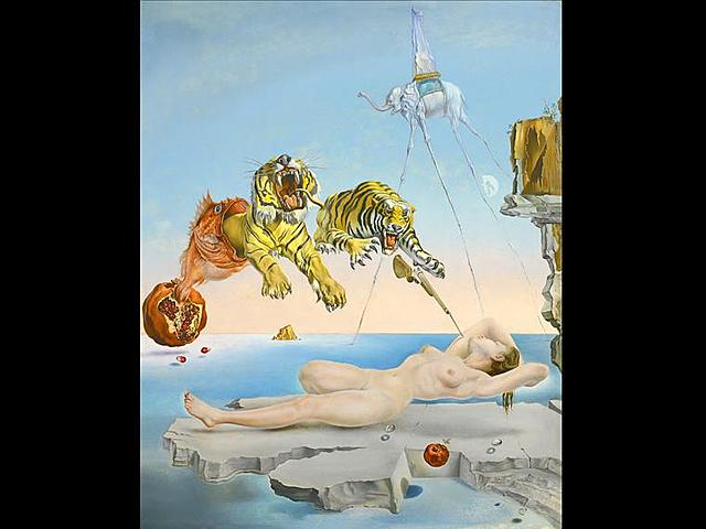 Sueño causado por el vuelo de una abeja alrededor de una granada un segundo antes del despertar | Dalí