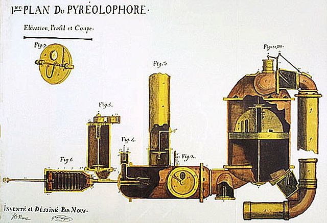 Niépce receives patent for pyréolophore