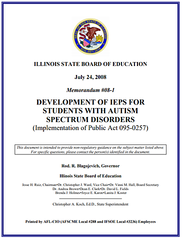 State of Illinois adds Autism Considerations to the IEP Process