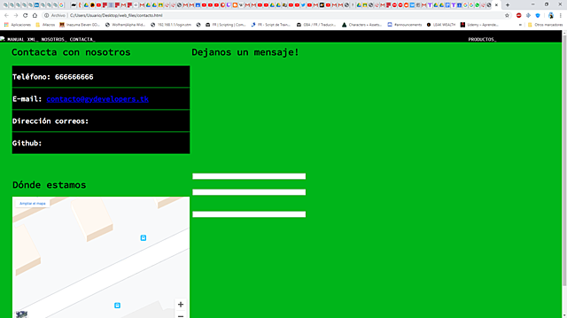 Creacion de la parte de contactos