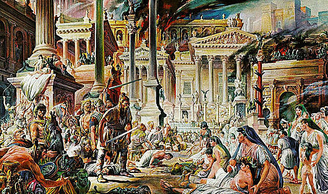 Destronament de Ròmul Augústul per part d'Odoacre, rei dels hèruls, el qual es fa proclamar rei d'Itàlia. Fi de l'imperi romà d'Occident