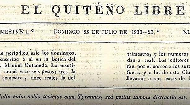 Aparece en Quito el periódico quiteño libre
