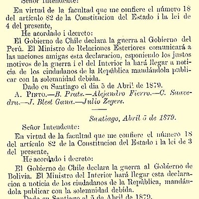 Timeline: guerra con chile