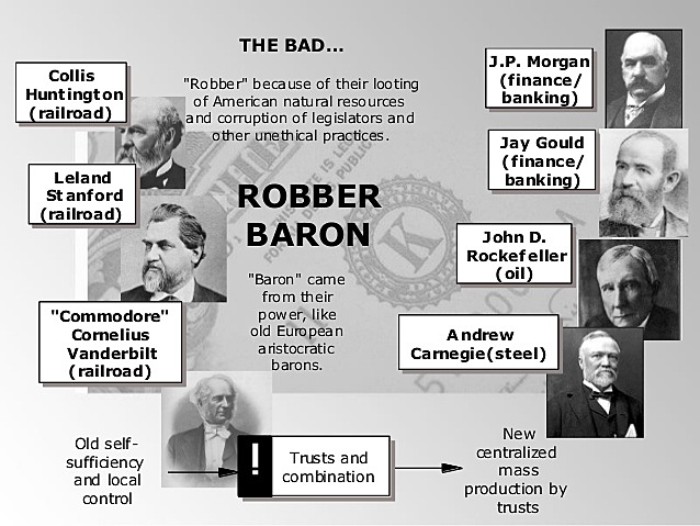 Morgan became a robber baron in banking