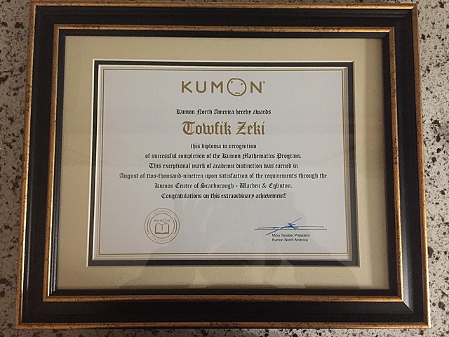 Finished Kumon, 2019