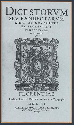 La Digesta sive pandectae