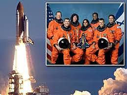 NASA space shuttle Columbia explodes