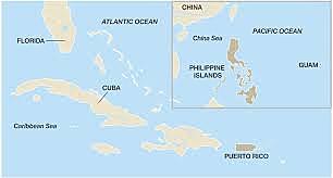 The United States annexes Guam, the Philippines, and Puerto Rico.